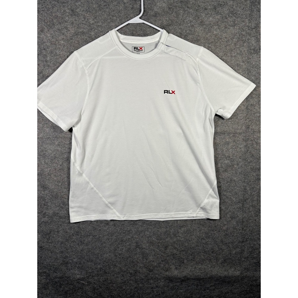 RLX Polo Sport Men's XL White Short‎ Sleeve Athletic Training T-Shirt